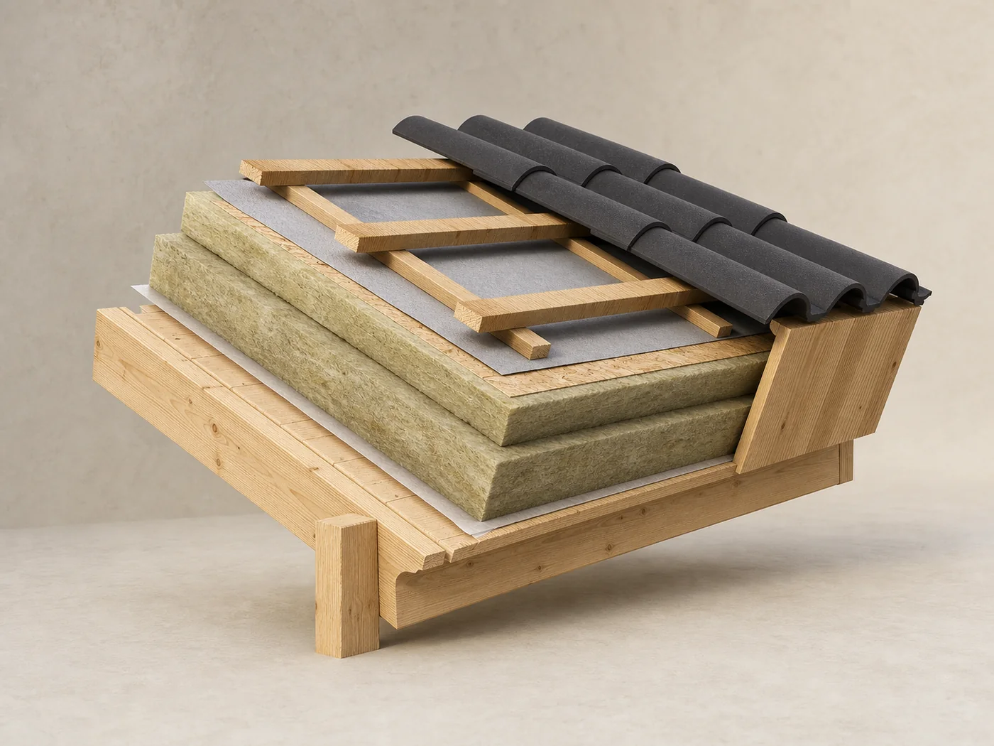 Spaccato fotorealistico copertura ventilata