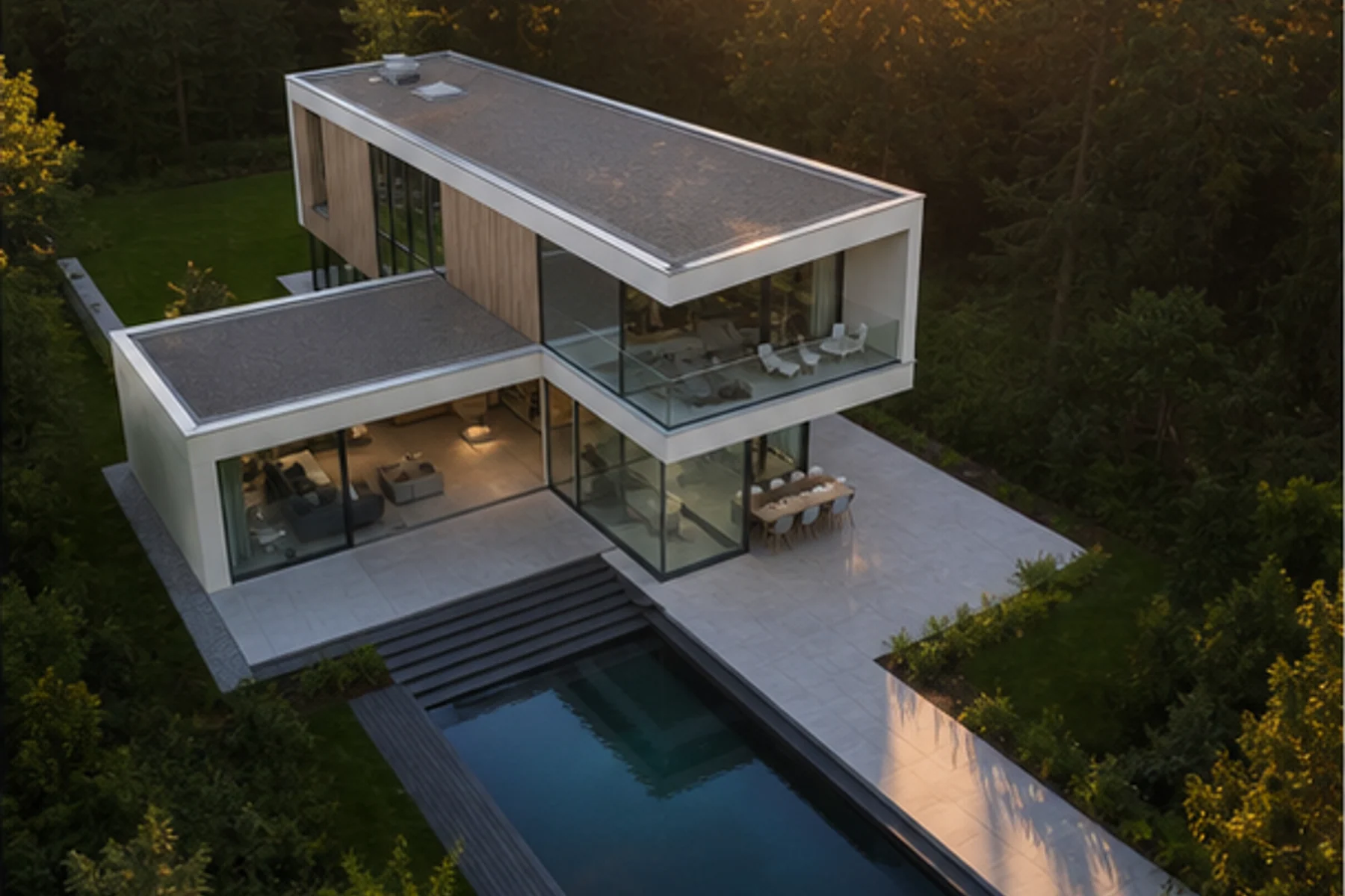 Villa Corte Verde, vista aerea