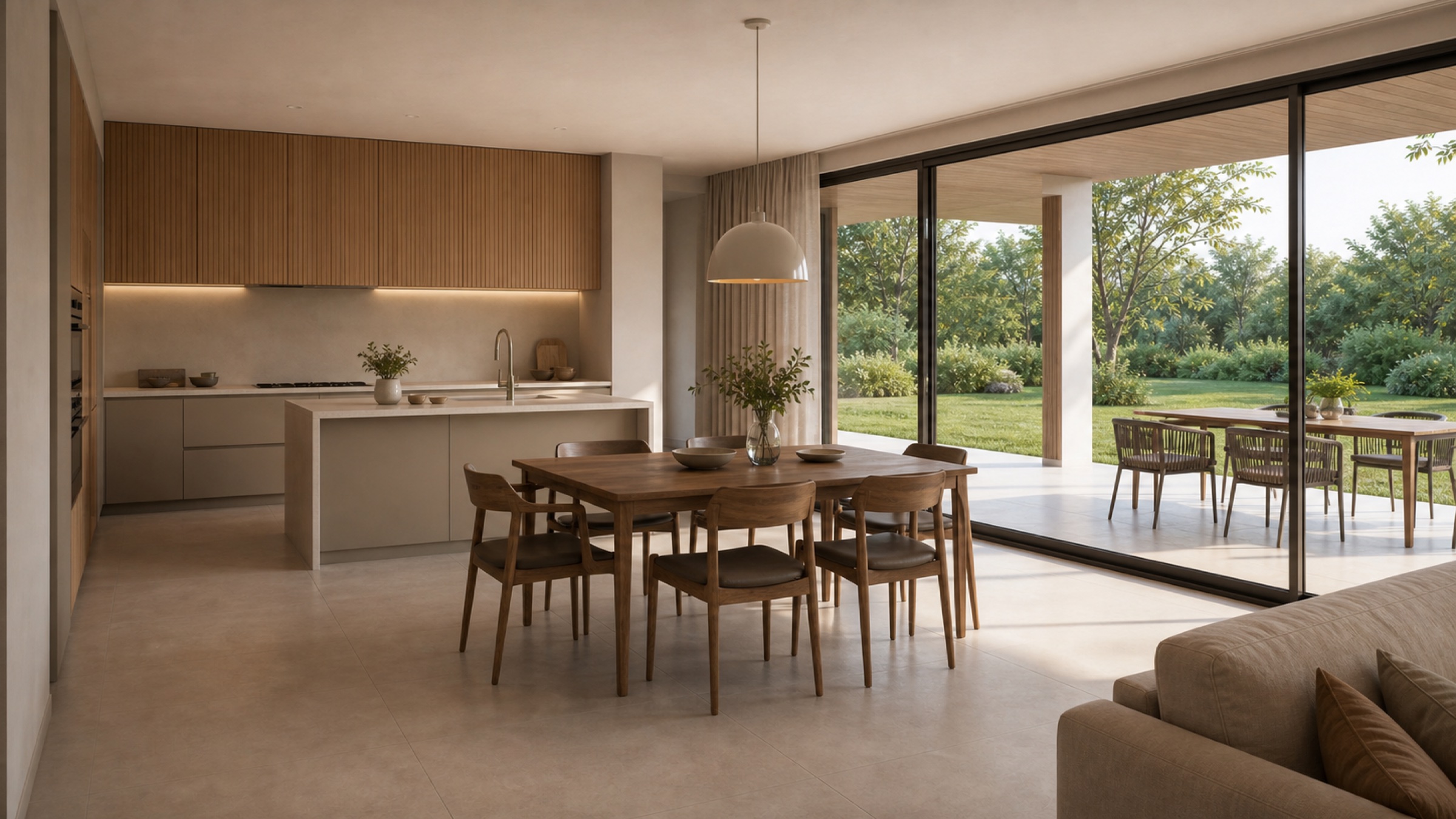 Cucina e pranzo di Villa Essenza