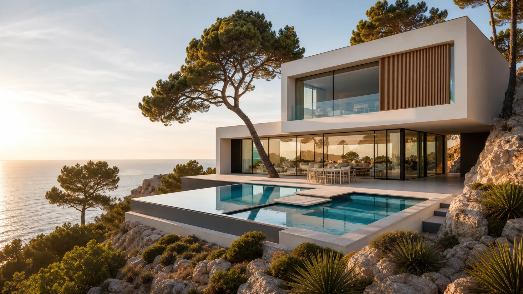 Villa Orizzonte, vista tre quarti verso il mare