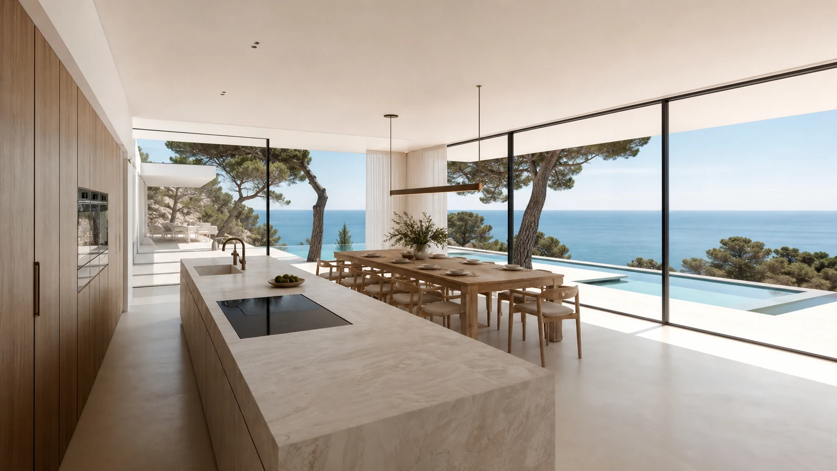 Cucina e sala da pranzo di Villa Orizzonte