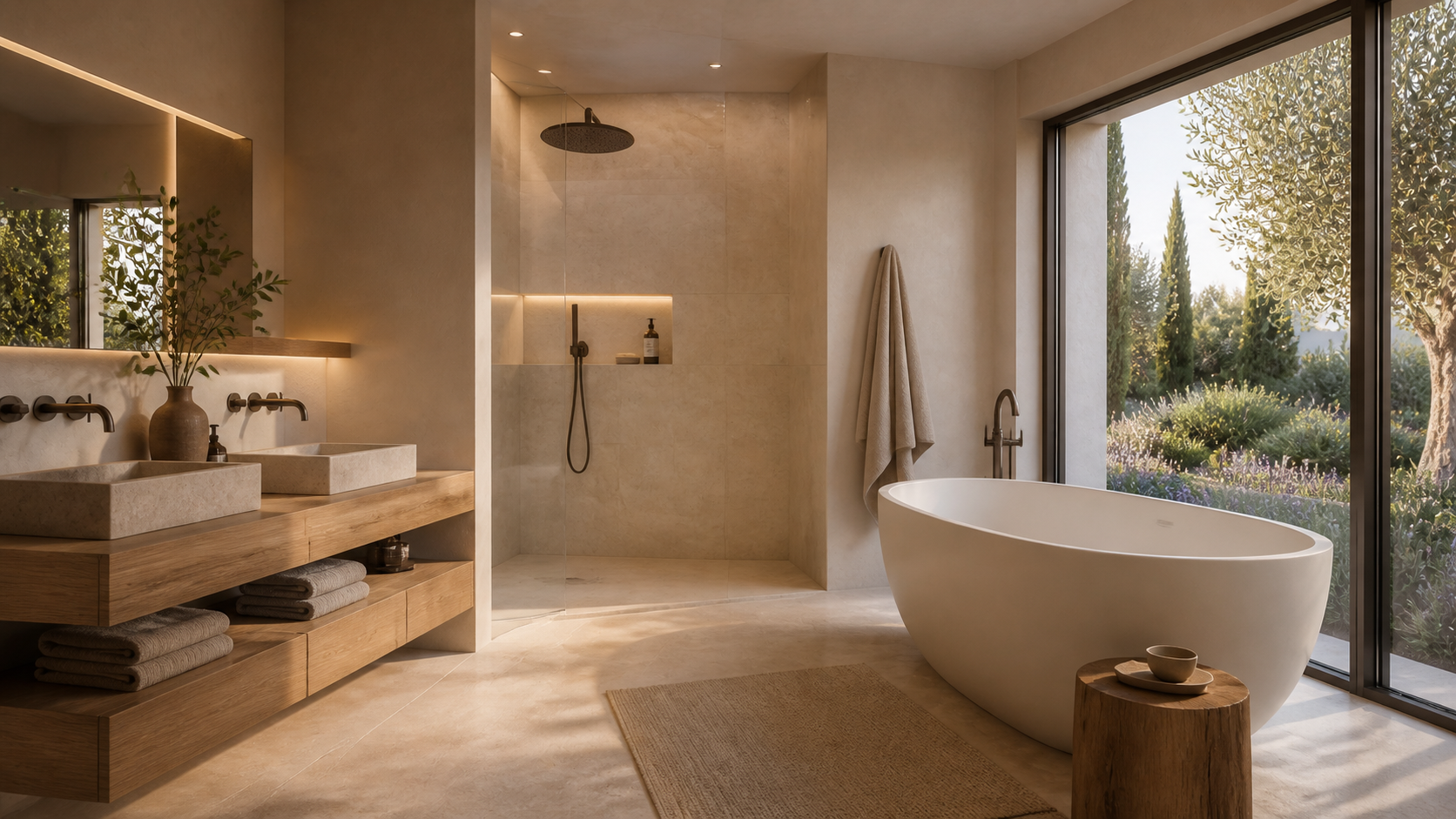 Bagno spa della suite master di Villa Brezza