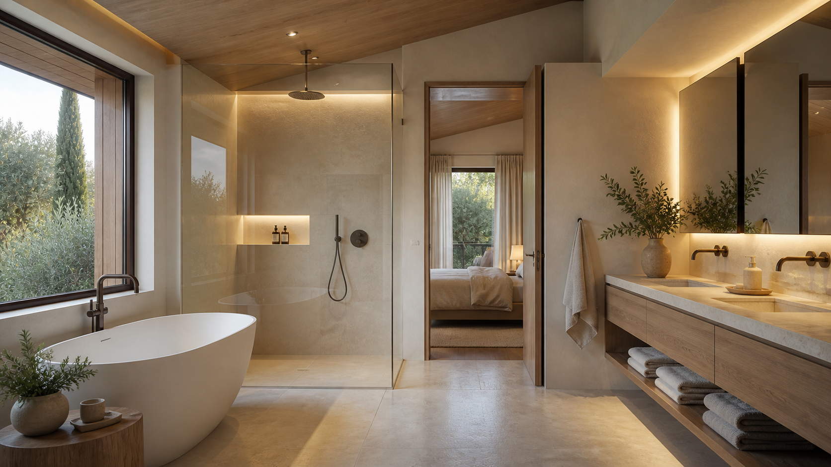 Bagno spa della suite master di Villa Levante
