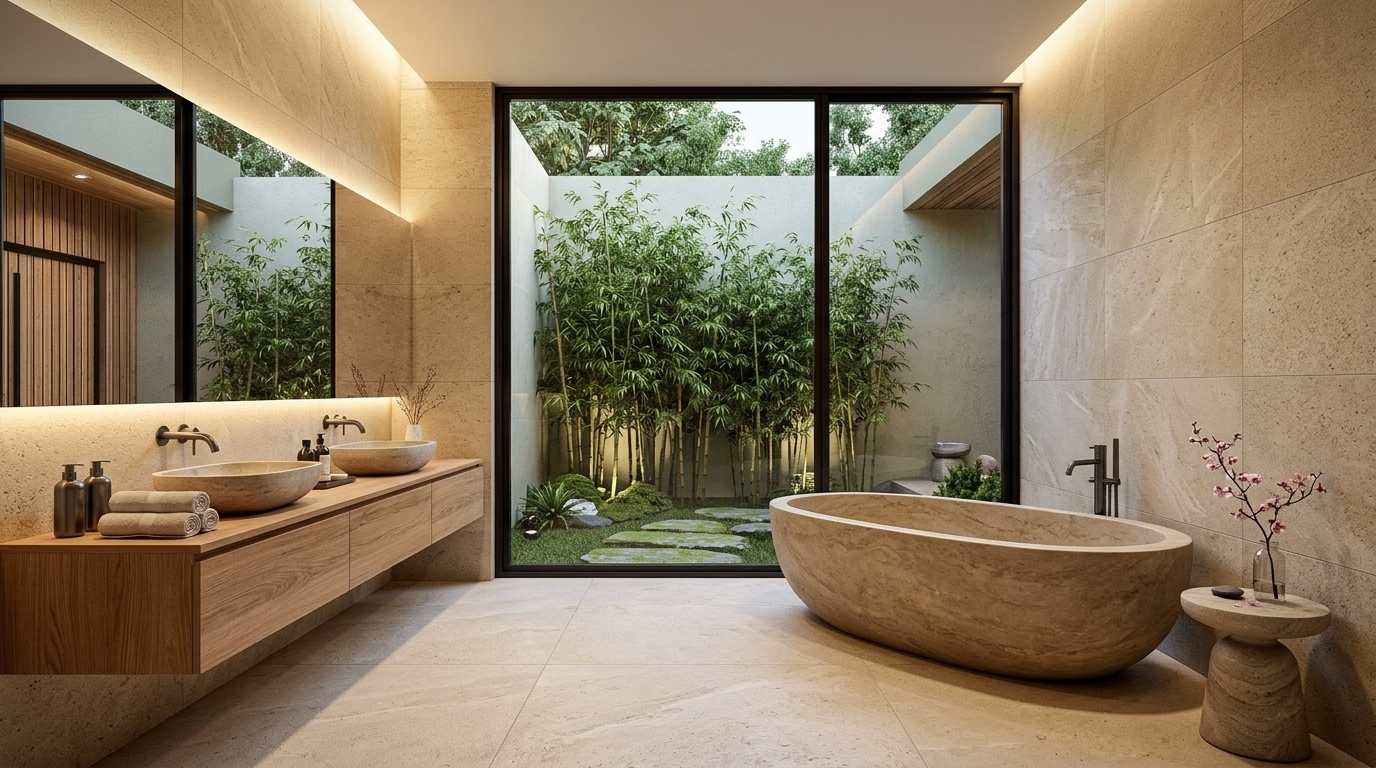 Bagno spa della suite master di Villa Luce
