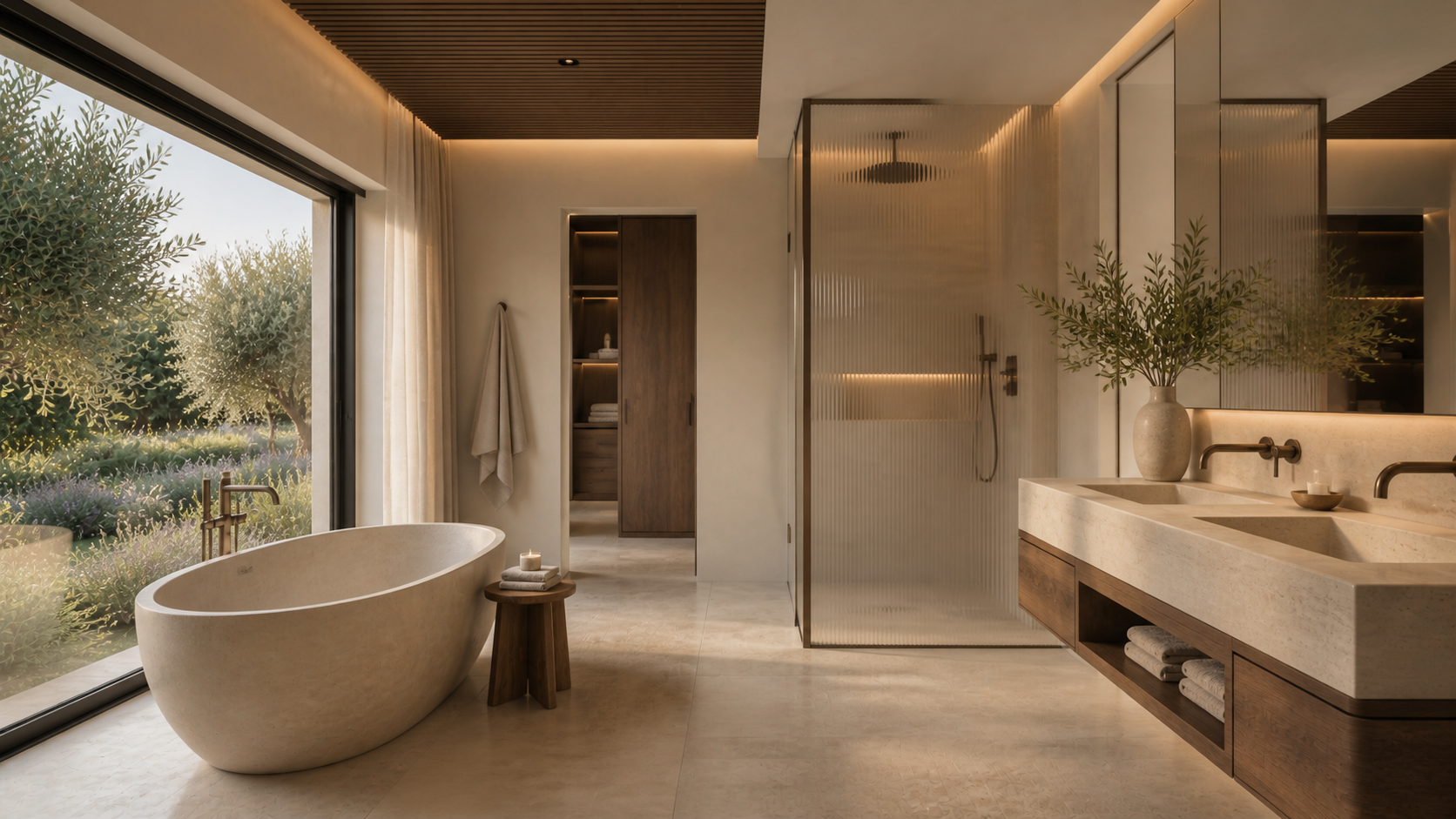 Bagno spa della suite master di Villa Ulivo
