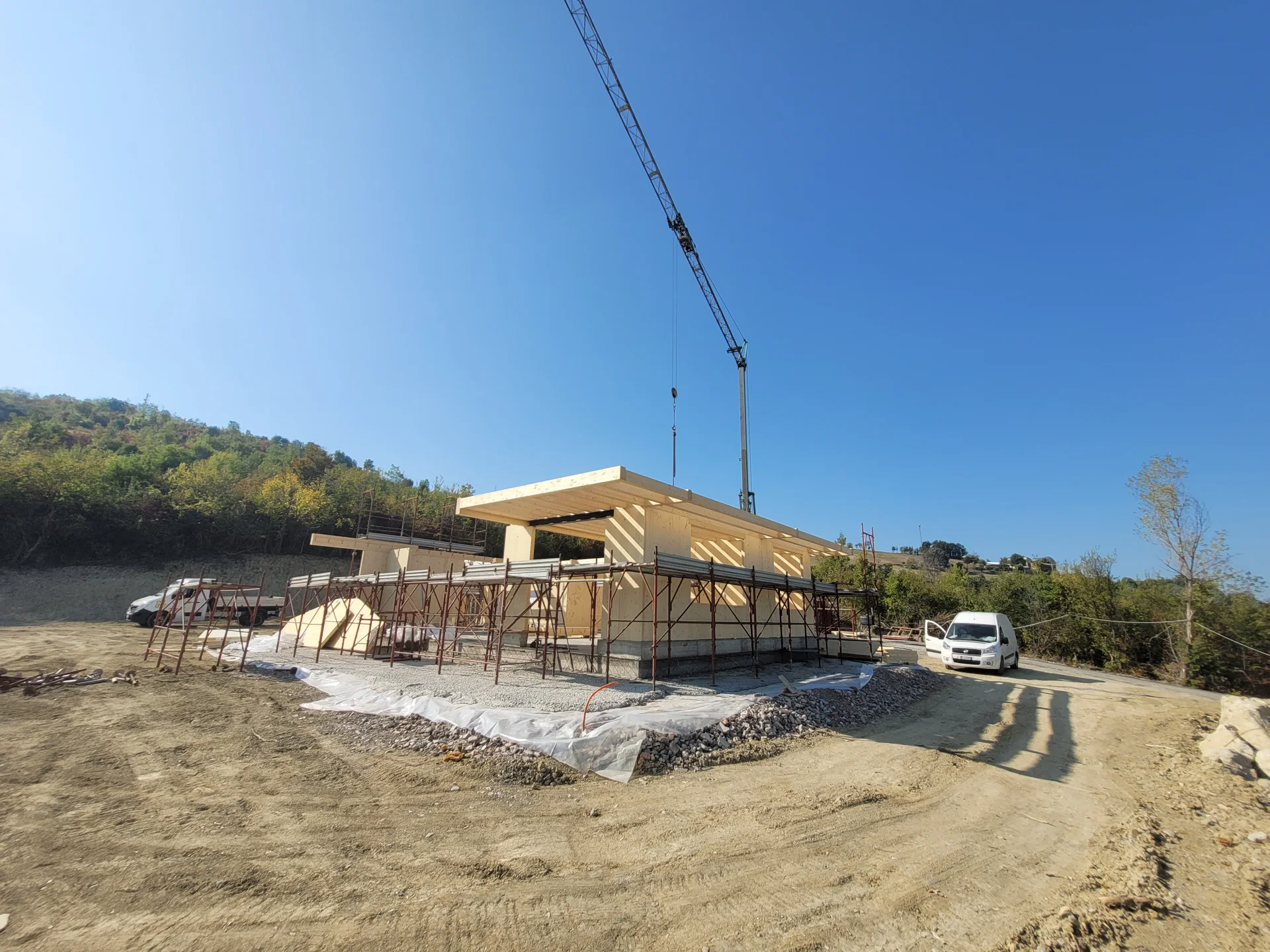 Una vista d’insieme del cantiere e del terreno circostante.