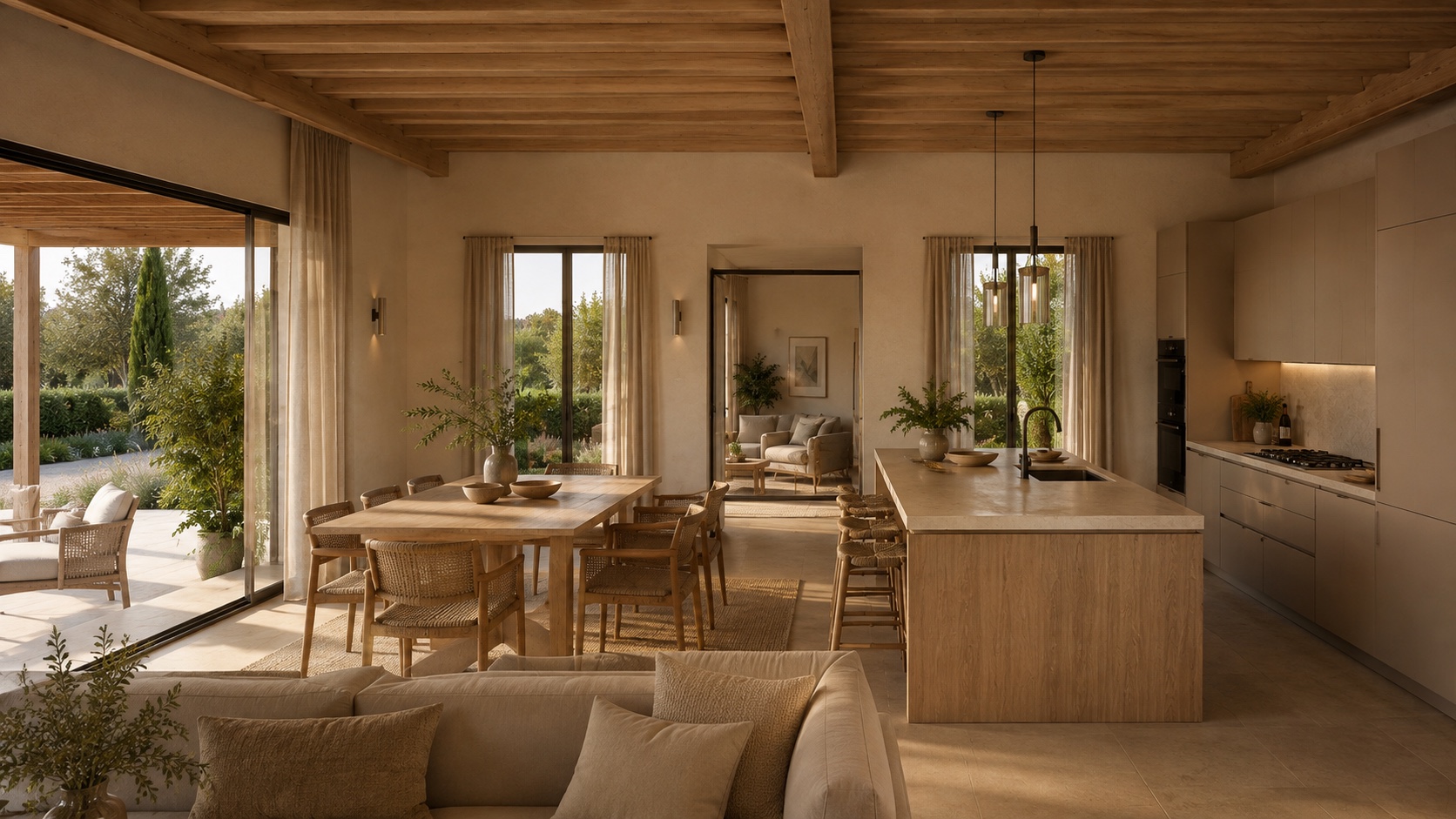 Cucina e zona pranzo di Villa Gelsomino