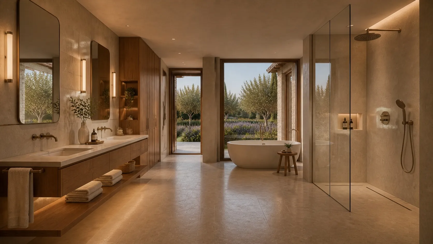 Bagno spa della suite master di Villa Corte Serena